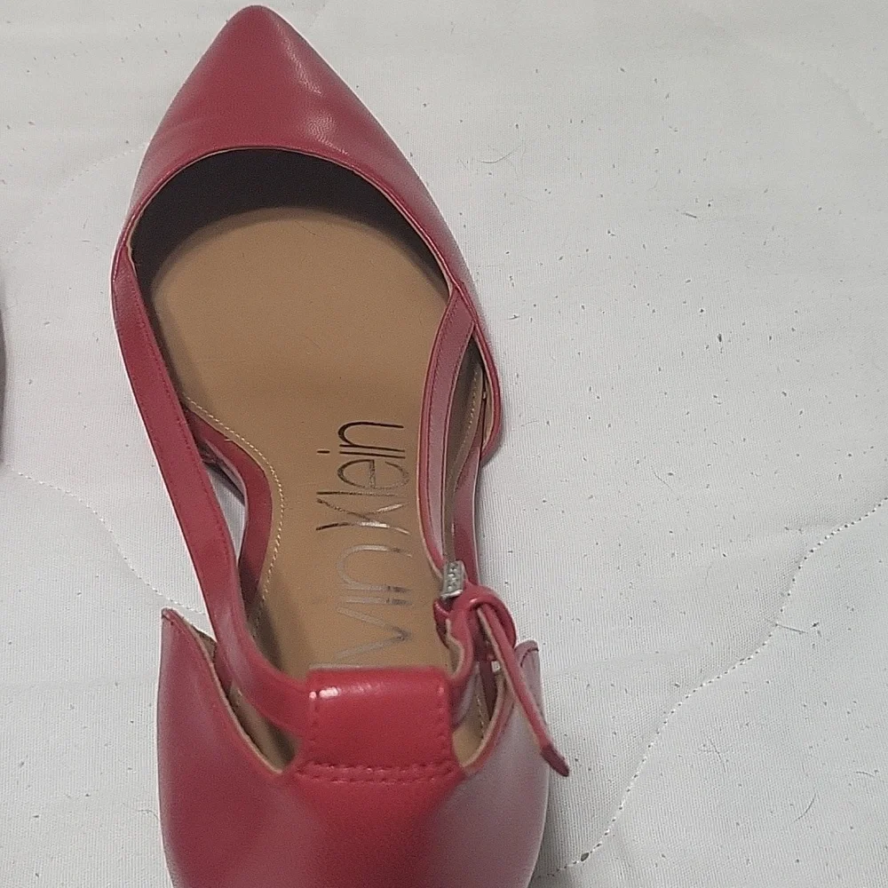 Calvin Klein Women’s Red Pointed Toe Slingback Pumps Size 7.5-8 - Picture 6 of 7